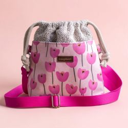 Torebka listonoszka z kominem tulipany + baranek