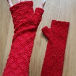 Rękawiczki czerwone brokatowe Walentynkowe Love - 
