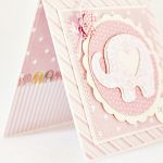 Kartka na roczek z różowym slonikiem - 