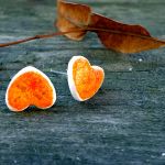 Ceramiczne serducha do ucha - pomarańczki. - 