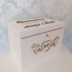 Pudełko na koperty Ecru (01) - drewniana skrzynka na koperty ślub
