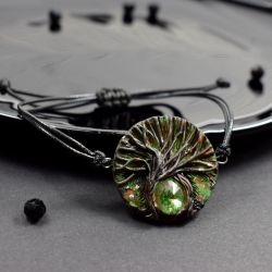 Magic Forest - bransoletka z zielonym kryształem