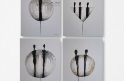 Postacie-cztery akwarele .