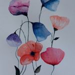 Kwiaty 2-dwie akwarele - 