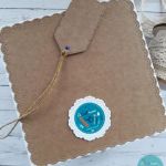 Kartka urodzinowa (lub na inną okazję) z bukietem lawendy - Tył kartki i tył etykietki