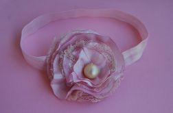 Retro opaska niemowlęca w delikatnym różu i beżu