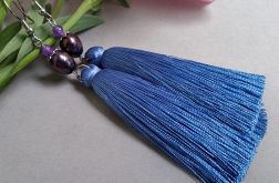 Kolczyki z chwostami, perłami i ametystami