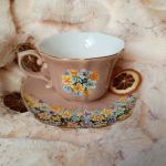 Runo kwiatowe ręcznie malowany komplet - ręcznie malowane