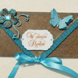 Kopertówka z okazji ślubu- turkusowa elegancja