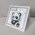 Kartka na Roczek ręcznie robiona panda - 