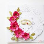 Kartka ŚLUBNA z różowymi kwiatami #1 - Pamiątka Ślubu z różowymi kwiatami