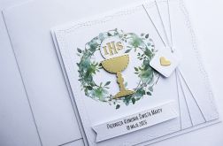 Wyjątkowa kartka na Komunię z wiankiem