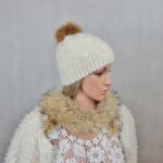 Czapka hadmade z angory - czapka na drutach