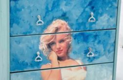 Komoda ręcznie malowana, Marilyn Monroe, ciekawe uchwyty, prezent