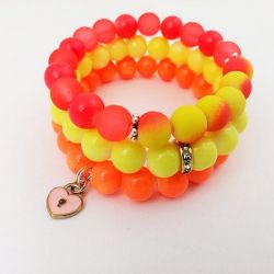 Bransoletki na gumce, zestaw orange i żółty