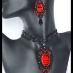 komplet gotyk czerwono-czarny - 