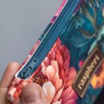Etui na klucze z weluru w peonie kwiatowe etui handmade I - 