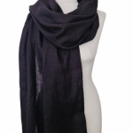 Szal lniany czarny szalik damski Feltmondo  - Prezent dla niej