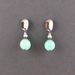 Kolczyki kulki z amazonitu.