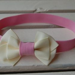 Opaska niemowlęca "Złamana biel & róż"