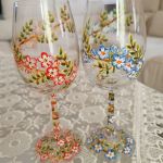 Moda Para! Dwa kieliszki do wina 280 ml. ręcznie malowane - ręcznie malowane