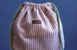 Pudroworóżowy sztruksowy workoplecak basic