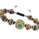 Bransoletka unisex tygrysie oko hematyt - Bransoletka unisex tygrysie oko hematyt turkus boho etno regulowana 3