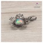 Opal z Etiopii i srebro - wisiorek kwiatek 1618a - opal wisior