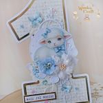 Kartka cyferka na roczek "Baby Lamb" GOTOWA - 