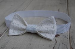 Opaska niemowlęca - Koronkowa w bieli