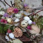 stroik Wielkanocny na plastrze drewna - tylko z naturalnych produktów