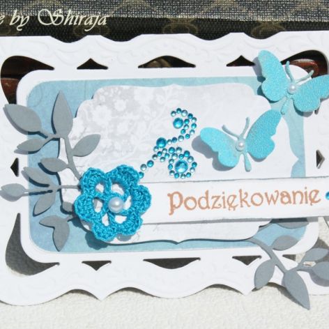 Kartka podziękowanie - energetyczny turkus