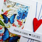 Kartka ślubna z sercem i motylami oryginalna  - Kartka na ślub z personalizacją