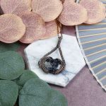 Miedziany wisiorek wire wrapping z jaspisem Garboo #528 - 