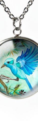 Jungle bird naszyjnik z ilustracją