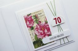 Kartka na urodziny dzikie róże handmade