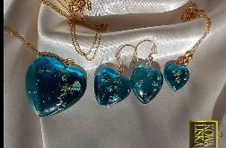 Laguna - komplet z żywicy, pozłacany