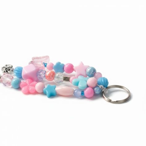 Różowo niebieski pastelowy breloczek