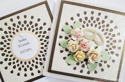 Kartka W DNIU ŚLUBU z pastelowymi kwiatami