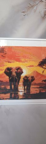 Obrazek diamentowy 30x40cm SŁONIE