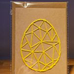 Kartka Wielkanocna - ręcznie haftowana - Pisanka żółta (jaskrawy) - Pisanka żółta (jaskrawy)