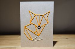 Kartka okolicznościowa - haftowana - lis