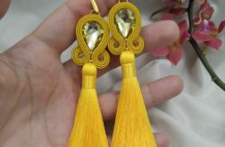 Żółte kolczyki, kolczyki żółte chwosty, boho