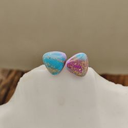 Aurora – kolczyki z glinki polimerowej z efektem złotego pyłu