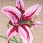 Lilia - obraz malowany na płótnie lnianym - Malowana lilia