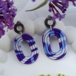 "Lotis I" - kolczyki z gliny polimerowej. - w odcieniach fioletu