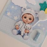 Kartka na urodziny roczek chłopiec z balonami - Kartka na urodziny roczek chłopiec z balonami