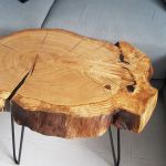 Stolik z plastra drewna dąb żywica - 