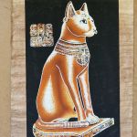Papirus, Egipski Kot, Obraz 30x40 cm, Oryginalny 100%, Starożytny Egipt, papier papirusowy 22 - 