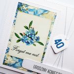 Kartka z niezapominajkami urodzinowa handmade - Recznie robiona kartka z niezapominajkami na urodziny